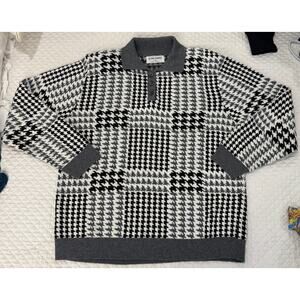 Vintage Houndstooth Alfred Dunner Sweater Size M